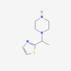 molecular formula C9H15N3S B1463052 1-[1-(1,3-Thiazol-2-yl)ethyl]piperazine CAS No. 1185539-23-4