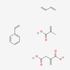 molecular formula C21H26O6 B14630548 Buta-1,3-diene;2-methylidenebutanedioic acid;2-methylprop-2-enoic acid;styrene CAS No. 52831-07-9