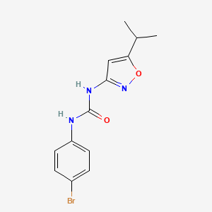 molecular formula C13H14BrN3O2 B14630589 N-(4-Bromophenyl)-N'-[5-(propan-2-yl)-1,2-oxazol-3-yl]urea CAS No. 55807-87-9