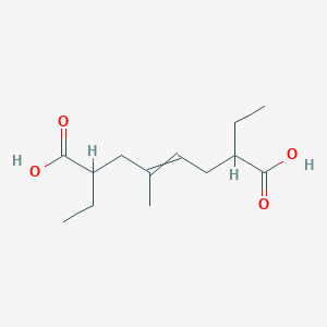 molecular formula C13H22O4 B14630597 2,7-Diethyl-4-methyloct-4-enedioic acid CAS No. 55005-88-4