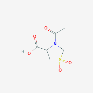 molecular formula C6H9NO5S B1463061 3-Acetyl-1,3-thiazolidine-4-carboxylic acid 1,1-dioxide CAS No. 82018-04-0