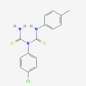 molecular formula C15H14ClN3S2 B14630679 N-(4-Chlorophenyl)-N'-(4-methylphenyl)thioimidodicarbonic diamide CAS No. 57633-42-8