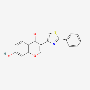 molecular formula C18H11NO3S B14630697 7-Hydroxy-3-(2-phenylthiazol-4-yl)-4H-chromen-4-one CAS No. 57390-75-7