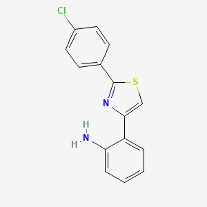 molecular formula C15H11ClN2S B1463073 2-[2-(4-Chlorophenyl)-1,3-thiazol-4-yl]aniline CAS No. 1204296-82-1