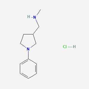 molecular formula C12H19ClN2 B1463074 N-甲基-1-(1-苯基-3-吡咯烷基)甲胺盐酸盐 CAS No. 1185718-80-2
