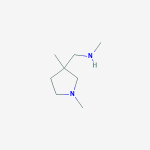 molecular formula C8H18N2 B1463076 1-(1,3-Dimethylpyrrolidin-3-YL)-N-methylmethanamine CAS No. 938458-86-7
