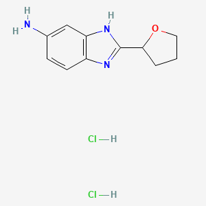 molecular formula C11H15Cl2N3O B1463080 2-(oxolan-2-yl)-1H-1,3-benzodiazol-5-amine dihydrochloride CAS No. 1193387-55-1