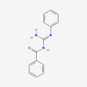 molecular formula C14H13N3O B14630827 Benzamide, N-[imino(phenylamino)methyl]- CAS No. 56140-50-2