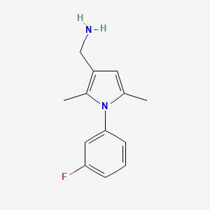 molecular formula C13H15FN2 B1463084 [1-(3-Fluorophenyl)-2,5-dimethylpyrrol-3-yl]methanamine CAS No. 1177274-68-8