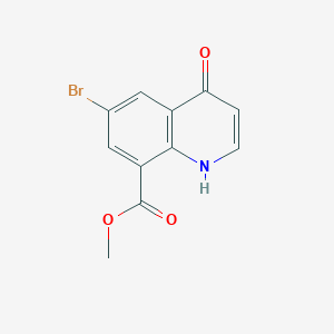 molecular formula C11H8BrNO3 B1463085 Methyl 6-bromo-4-oxo-1,4-dihydro-8-quinolinecarboxylate CAS No. 1190198-14-1