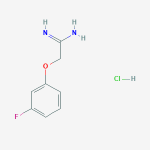 molecular formula C8H10ClFN2O B1463086 2-(3-Fluorophenoxy)ethanimidamide hydrochloride CAS No. 284029-63-6