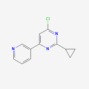molecular formula C12H10ClN3 B1463089 4-Chloro-2-cyclopropyl-6-(pyridin-3-yl)pyrimidine CAS No. 1159814-85-3