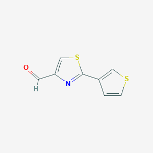 molecular formula C8H5NOS2 B1463091 2-(噻吩-3-基)-1,3-噻唑-4-甲醛 CAS No. 1184003-54-0