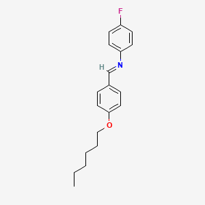 molecular formula C19H22FNO B14630918 p-n-Hexyloxybenzylideneamino-p'-fluorobenzene CAS No. 56544-26-4