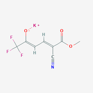molecular formula C8H5F3KNO3 B1463095 Potassium 5-cyano-1,1,1-trifluoro-6-methoxy-6-oxo-2,4-hexadien-2-olate CAS No. 1001924-23-7