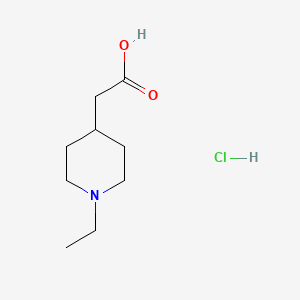 molecular formula C9H18ClNO2 B1463101 (1-Ethyl-4-piperidinyl)acetic acid hydrochloride CAS No. 1185412-62-7