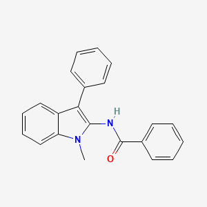 molecular formula C22H18N2O B14631027 N-(1-Methyl-3-phenyl-1H-indol-2-yl)benzamide CAS No. 55875-18-8