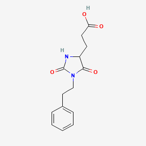 molecular formula C14H16N2O4 B1463106 3-[2,5-Dioxo-1-(2-phenylethyl)imidazolidin-4-yl]propanoic acid CAS No. 1214818-05-9