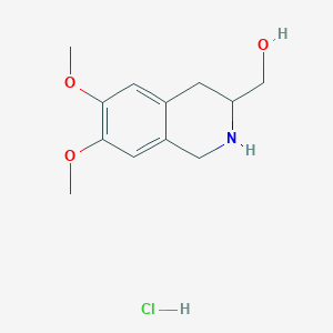 molecular formula C12H18ClNO3 B1463126 (6,7-Dimethoxy-1,2,3,4-tetrahydro-isoquinolin-3-yl)-methanol hydrochloride CAS No. 886997-74-6