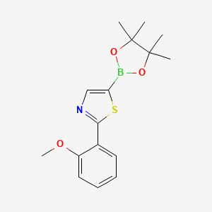 molecular formula C16H20BNO3S B1463128 2-(2-Methoxyphenyl)-5-(4,4,5,5-tetramethyl-1,3,2-dioxaborolan-2-yl)-1,3-thiazole CAS No. 1402227-61-5