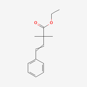 molecular formula C14H18O2 B14631447 Ethyl 2,2-dimethyl-4-phenylbut-3-enoate CAS No. 55078-73-4
