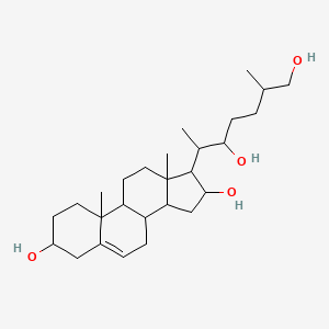 molecular formula C27H46O4 B14631449 Cholest-5-ene-3,22,26-tetrol CAS No. 55925-28-5