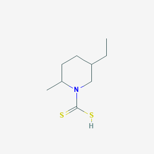 molecular formula C9H17NS2 B14631536 1-Piperidinecarbodithioic acid, 5-ethyl-2-methyl- CAS No. 55697-95-5