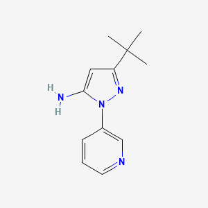 molecular formula C12H16N4 B1463154 3-(叔丁基)-1-(3-吡啶基)吡唑-5-胺 CAS No. 876299-97-7