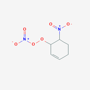 molecular formula C6H8N2O6 B14631543 Peroxynitric acid, 6-nitro-2-cyclohexen-1-yl ester CAS No. 57649-42-0