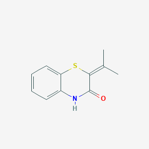 molecular formula C11H11NOS B14631560 2-propan-2-ylidene-4H-1,4-benzothiazin-3-one CAS No. 55043-53-3