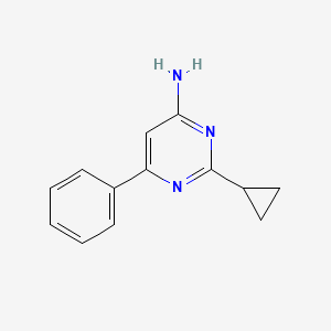 molecular formula C13H13N3 B1463157 2-Cyclopropyl-6-phenylpyrimidin-4-amine CAS No. 1159815-74-3
