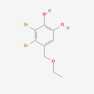 molecular formula C9H10Br2O3 B14631580 3,4-Dibromo-5-(ethoxymethyl)benzene-1,2-diol CAS No. 54502-93-1