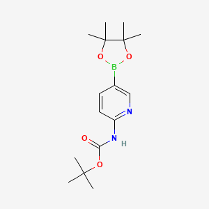 molecular formula C16H27BN2O5 B1463159 叔丁基（5-（4,4,5,5-四甲基-1,3,2-二氧杂硼杂环-2-基）吡啶-2-基）氨基甲酸酯 CAS No. 910462-31-6