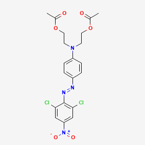 molecular formula C20H20Cl2N4O6 B14631590 Ethanol, 2,2'-((4-((2,6-dichloro-4-nitrophenyl)azo)phenyl)imino)bis-, diacetate (ester) CAS No. 55619-17-5