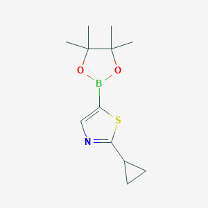 molecular formula C12H18BNO2S B1463160 2-(环丙基)噻唑-5-硼酸频哪醇酯 CAS No. 1245524-04-2
