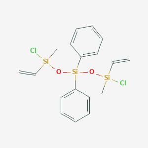 molecular formula C18H22Cl2O2Si3 B14631600 1,5-Dichloro-1,5-diethenyl-1,5-dimethyl-3,3-diphenyltrisiloxane CAS No. 56764-60-4