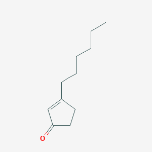 molecular formula C11H18O B14631620 3-Hexylcyclopent-2-EN-1-one CAS No. 53253-08-0