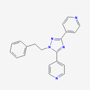 molecular formula C20H17N5 B14631677 4,4'-[1-(2-Phenylethyl)-1H-1,2,4-triazole-3,5-diyl]dipyridine CAS No. 55391-50-9