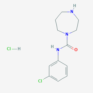 molecular formula C12H17Cl2N3O B1463168 N-(3-chlorophenyl)-1,4-diazepane-1-carboxamide hydrochloride CAS No. 1235440-74-0