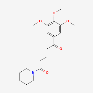 molecular formula C19H27NO5 B14631734 Piperidine, 1-[1,5-dioxo-5-(3,4,5-trimethoxyphenyl)pentyl]- CAS No. 56122-38-4