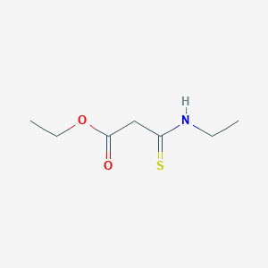 molecular formula C7H13NO2S B14631782 Propanoic acid, 3-(ethylamino)-3-thioxo-, ethyl ester CAS No. 56409-15-5
