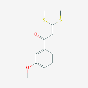 molecular formula C12H14O2S2 B14631786 1-(3-Methoxyphenyl)-3,3-bis(methylsulfanyl)prop-2-en-1-one CAS No. 56944-71-9