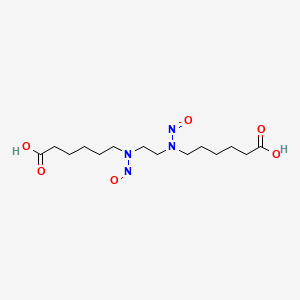 molecular formula C14H26N4O6 B14631792 1-Butanol, 2,2'-(1,2-ethanediylbis(nitrosoimino))bis-, diacetate (ester), (R*,R*)-(+)- CAS No. 53783-81-6