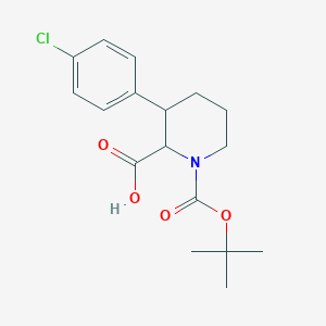 molecular formula C17H22ClNO4 B1463180 1-(tert-Butoxycarbonyl)-3-(4-chlorophenyl)-2-piperidinecarboxylic acid CAS No. 1246030-40-9