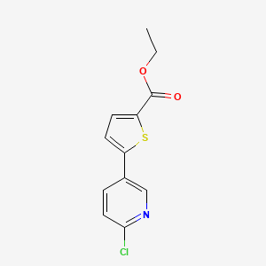 molecular formula C12H10ClNO2S B1463181 5-(6-氯吡啶-3-基)噻吩-2-羧酸乙酯 CAS No. 1187163-71-8