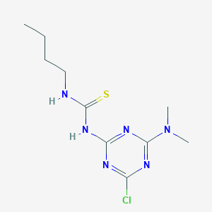 molecular formula C10H17ClN6S B14631813 N-Butyl-N'-[4-chloro-6-(dimethylamino)-1,3,5-triazin-2-yl]thiourea CAS No. 56922-04-4