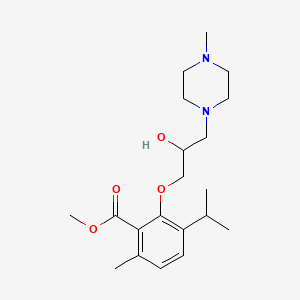 molecular formula C20H32N2O4 B14631820 Methyl 3-(2-hydroxy-3-(4-methyl-1-piperazinyl)propoxy)-p-cymene-2-carboxylate CAS No. 53206-85-2
