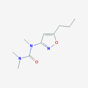 molecular formula C10H17N3O2 B14631850 N,N,N'-Trimethyl-N'-(5-propyl-1,2-oxazol-3-yl)urea CAS No. 55809-05-7