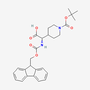 molecular formula C27H32N2O6 B1463188 Fmoc-1(1-boc-piperidin-4-YL)-DL-glycine CAS No. 204058-24-2