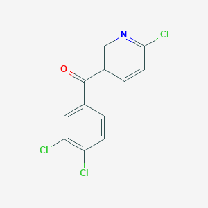 molecular formula C12H6Cl3NO B1463192 2-Chloro-5-(3,4-dichlorobenzoyl)pyridine CAS No. 1187168-32-6